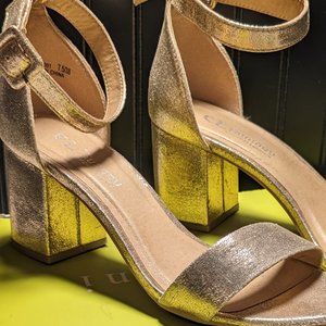 CL by Laundry Metallic Gold Jody Sandal Heels
